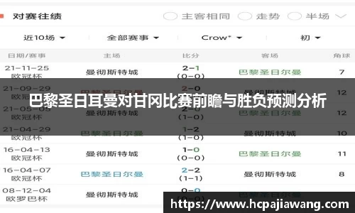 巴黎圣日耳曼对甘冈比赛前瞻与胜负预测分析